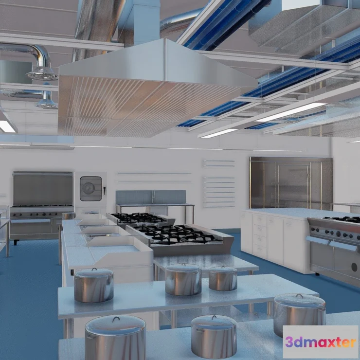 1527314 - PBR Game 3D Models - Commercial Kitchen 2014 3D Max