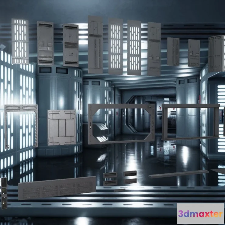 1527348 - PBR Game 3D Models - Death Star Assets Pack 001 3D Max