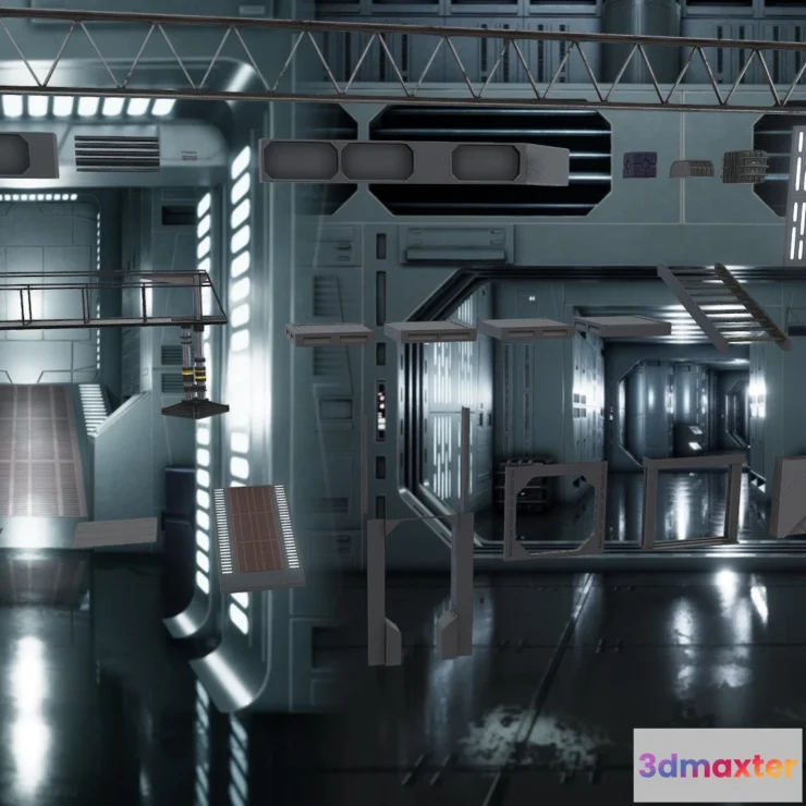 1527350 - PBR Game 3D Models - Death Star Assets Pack 002 3D Max