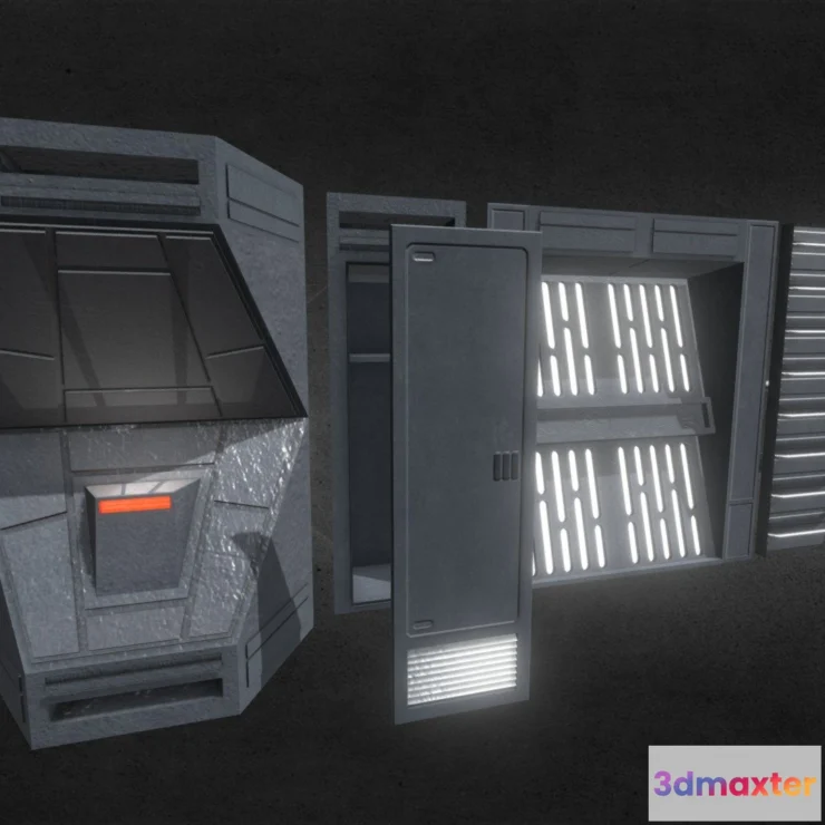 1527364 - PBR Game 3D Models - Deathstar Wallpanels Group 2 3D Max