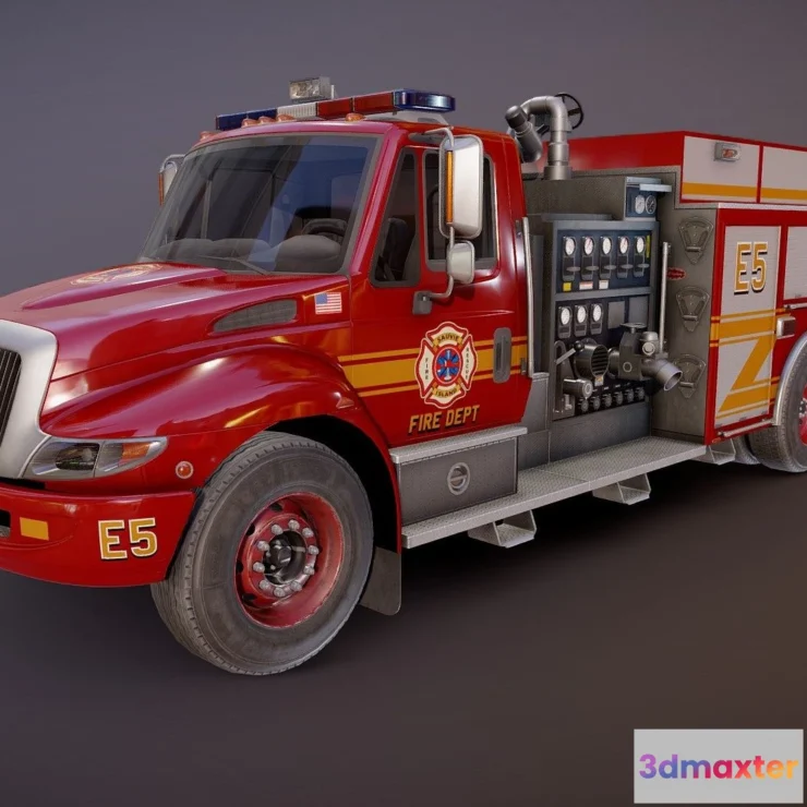 1527456 - PBR Game 3D Models - Durastar Firetruck 3D Max