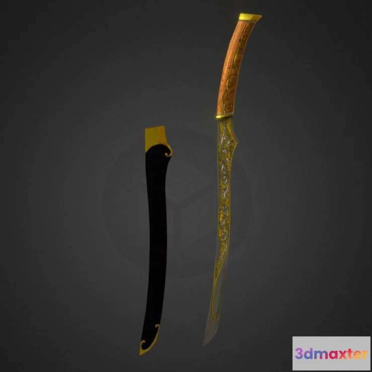 1527530 - PBR Game 3D Models - Elven Blade 3D Max