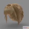 1527544 - PBR Game 3D Models - Endless Song Female Updo Polygon Hair 3D Max