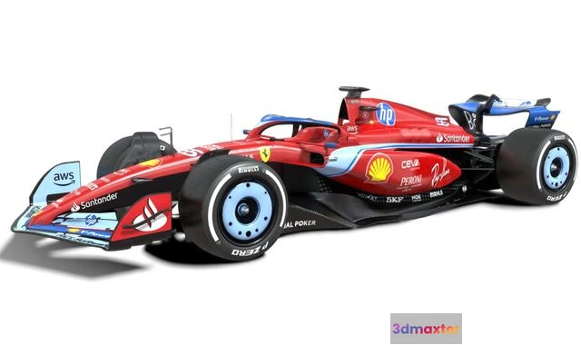 1527616 - PBR Game 3D Models - F1 Ferrari SF-24 Miami 2024 3D Max