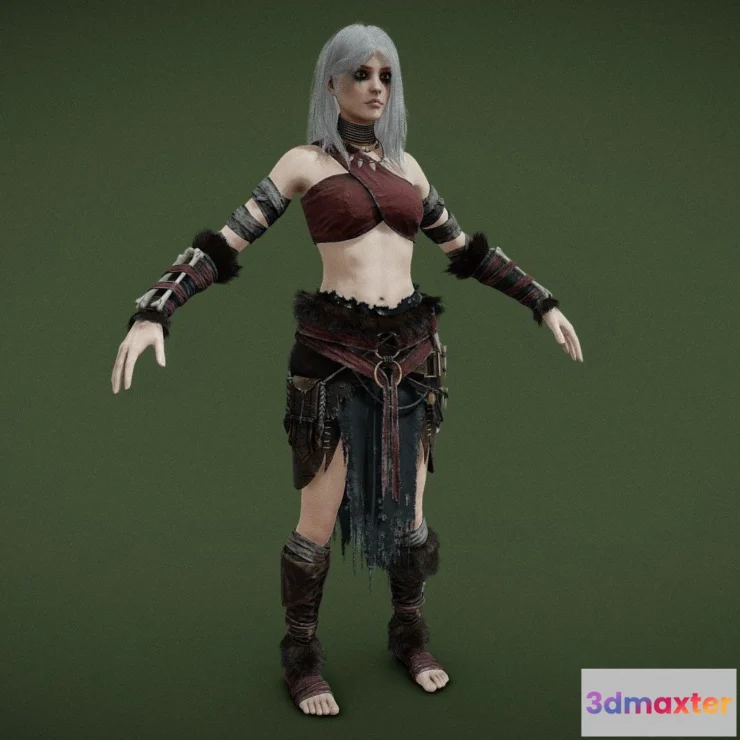 1527684 - PBR Game 3D Models - Female Druid B 3D Max