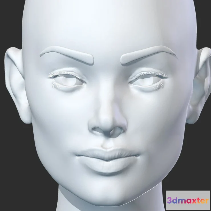 1527700 - PBR Game 3D Models - Female Head 02 3D Max