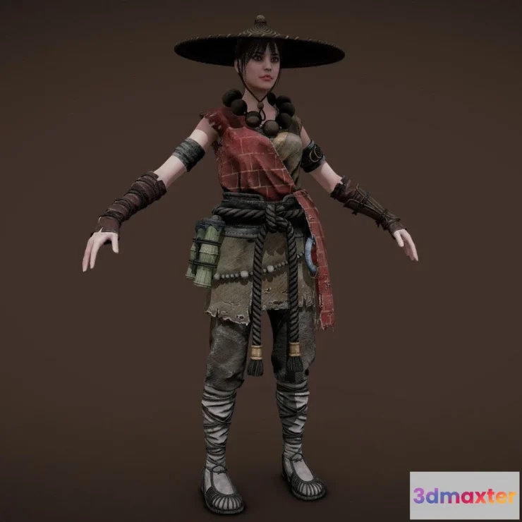 1527714 - PBR Game 3D Models - Female Monk A 3D Max