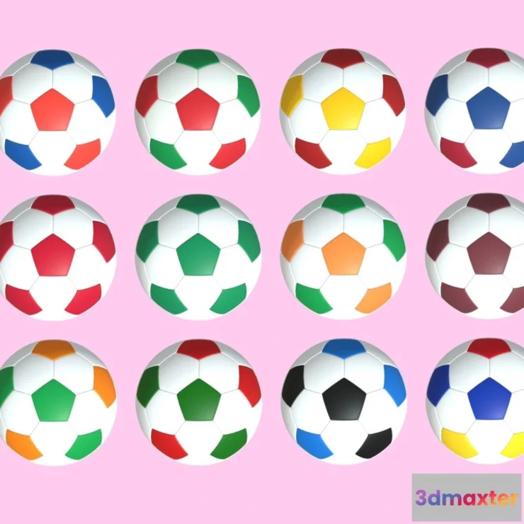 1527766 - PBR Game 3D Models - Flag Soccer Ball Collection 3 3D Max