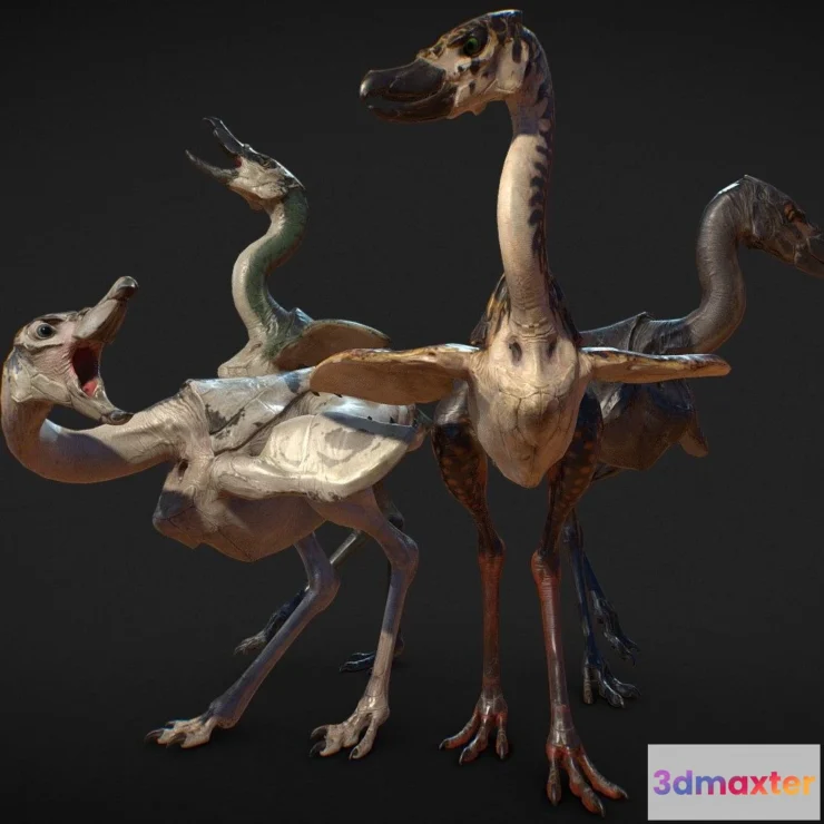 1527770 - PBR Game 3D Models - Flightless Alien Bird 3D Max