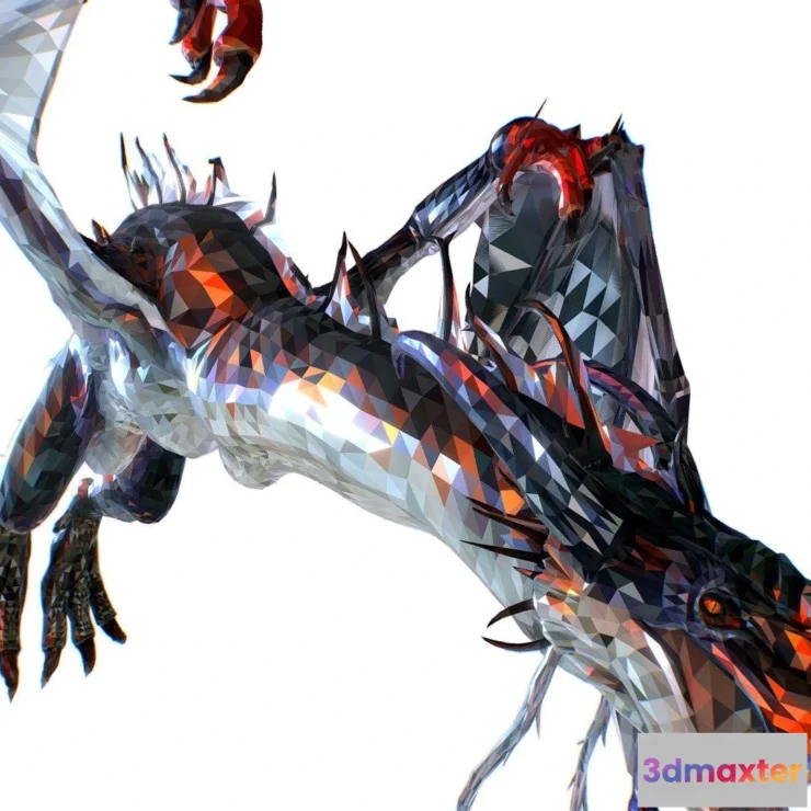 1527776 - PBR Game 3D Models - Fly Dragon Low Polygon Art 3D Max