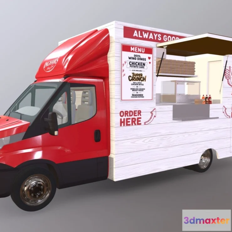 1527788 - PBR Game 3D Models - Food Truck 3D Max