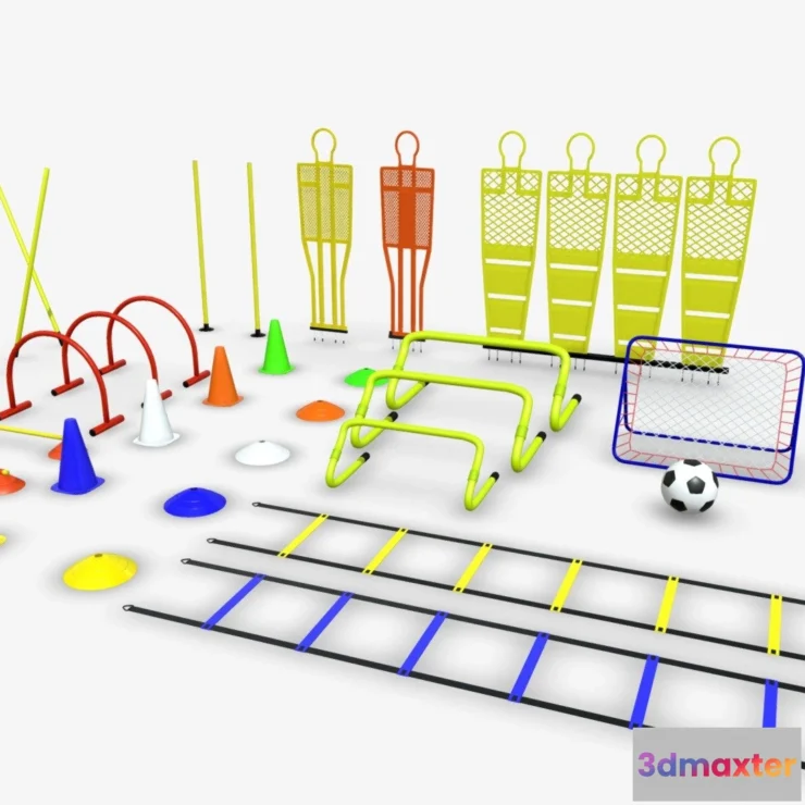 1527796 - PBR Game 3D Models - Football Training Equipment Pack 3D 3D Max