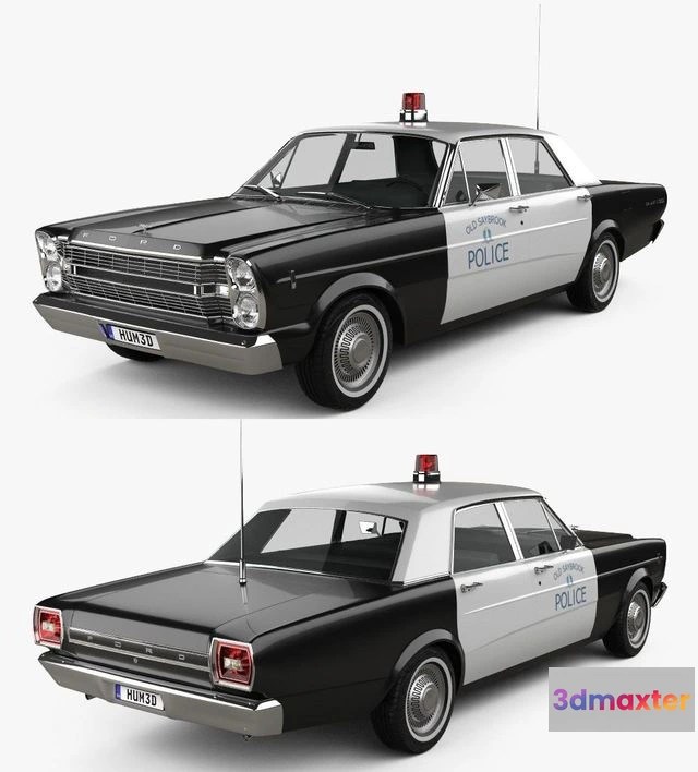 1527816 - PBR Game 3D Models - Ford Galaxie 500 Police 1966 3D Max