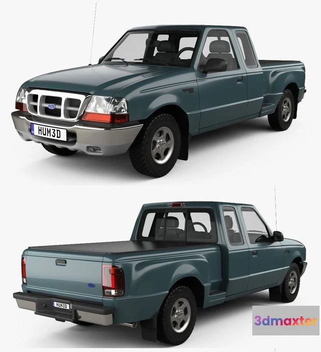 1527830 - PBR Game 3D Models - Ford Ranger (NA) Extended Cab Flare Side XLT 1998 3D Max