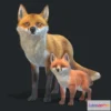 1527846 - PBR Game 3D Models - Fox Family 3D Max