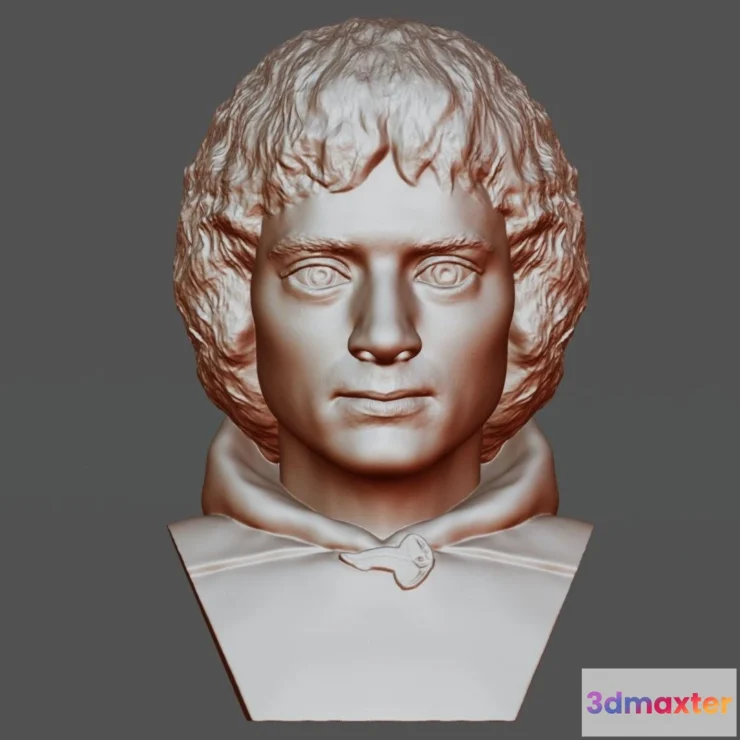 1527862 - PBR Game 3D Models - Frodo Baggins Bust For 3D Printing 3D Max