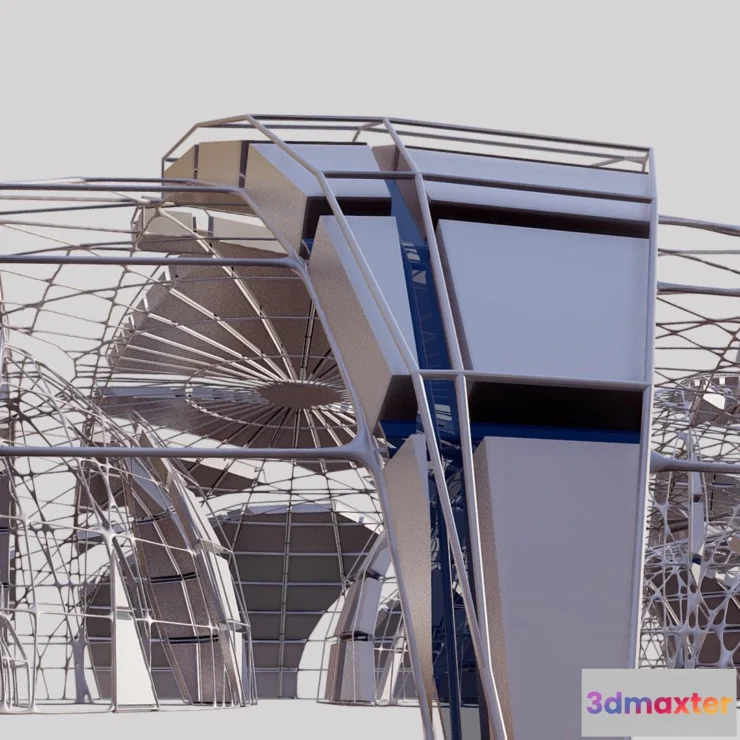 1527876 - PBR Game 3D Models - Futuristic Architectural Dome Interior 15 3D Max