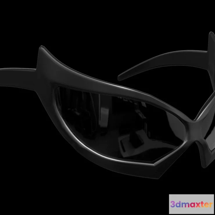 1527880 - PBR Game 3D Models - Futuristic Cat Eye Sunglasses 3D Max