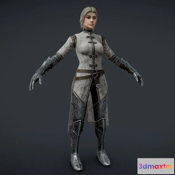 1527896 - PBR Game 3D Models - G2 Female Knight 03 B 3D Max