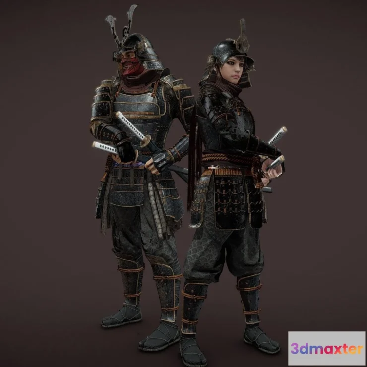 1527914 - PBR Game 3D Models - G2 Samurai Preview 3D Max
