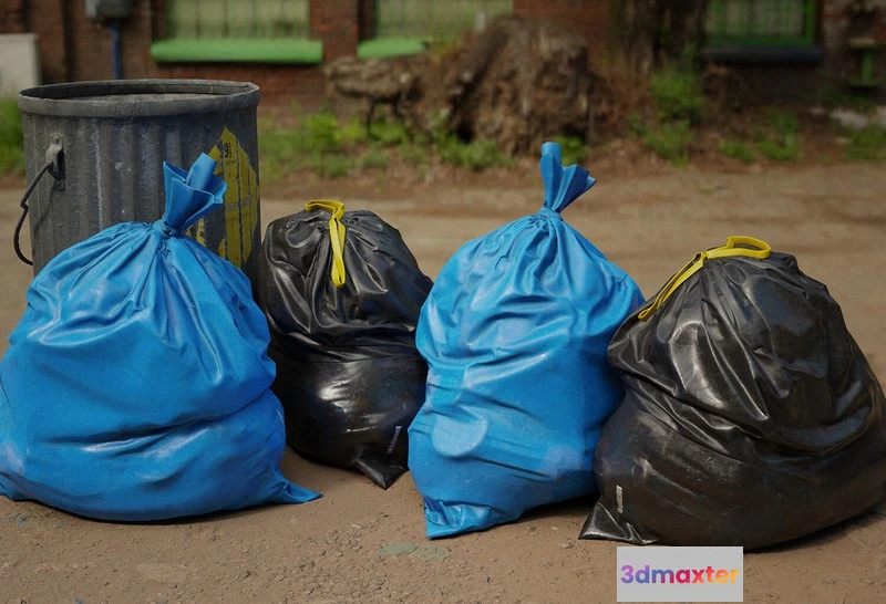 1527938 - PBR Game 3D Models - Garbage Bags 3D Max
