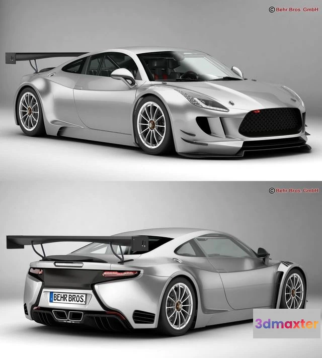 1527960 - PBR Game 3D Models - Generic Sports Car GT3 3D Max