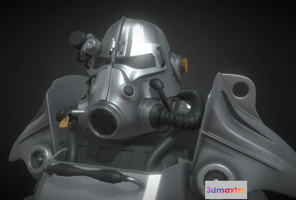 1527980 - PBR Game 3D Models - Power Armor From Fallout. Model T45 3D Max