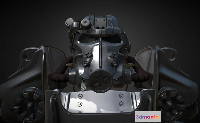 1527984 - PBR Game 3D Models - Power Armor From Fallout. Model T60 3D Max