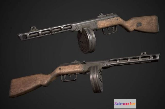 1527988 - PBR Game 3D Models - PPSH-41 gun 3D Max