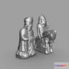 1528002 - PBR Game 3D Models - Printable Lewis Chess Set   Bishop And Knight 3D Max