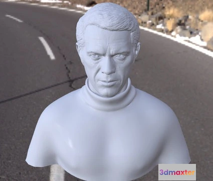 1528008 - PBR Game 3D Models - Printable Steve Mc Queen Bust V3 3D Max