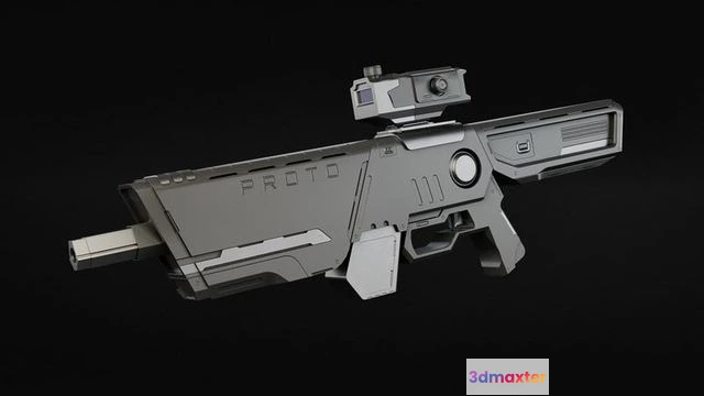 1528014 - PBR Game 3D Models - Proto Rifle Scifi 3D Max