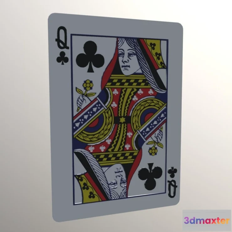 1528022 - PBR Game 3D Models - Queen Of Clubs 3D Max
