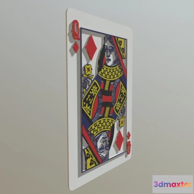 1528024 - PBR Game 3D Models - Queen Of Diamonds 3D Max