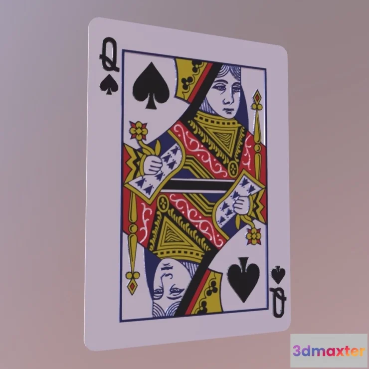 1528028 - PBR Game 3D Models - Queen Of Spades 3D Max