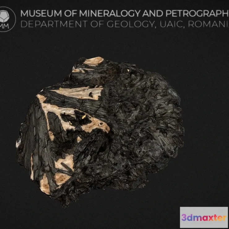 1528038 - PBR Game 3D Models - Radial Sprays Of Pyrolusite Crystals On Matrix 3D Max