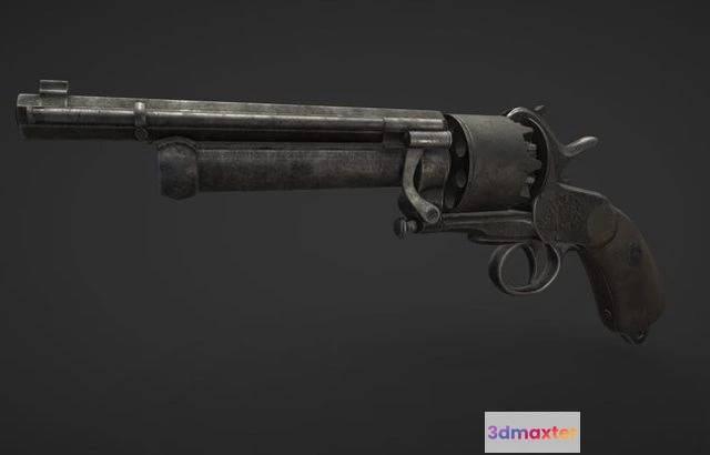 1528080 - PBR Game 3D Models - Revolver Lemat Gun 3D Max