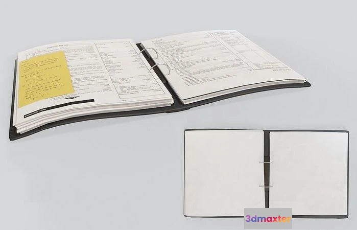 1528088 - PBR Game 3D Models - Ring Binder 3D Max