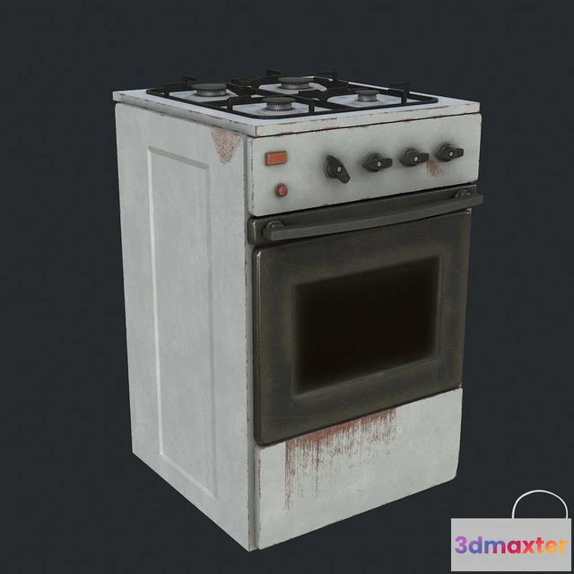 1528122 - PBR Game 3D Models - Rusty Old Stove - Cooker - Oven 3D Max