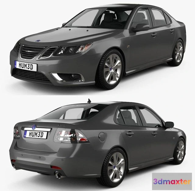 1528124 - PBR Game 3D Models - Saab 9-3 Sport Sedan with HQ interior 2008 3D Max
