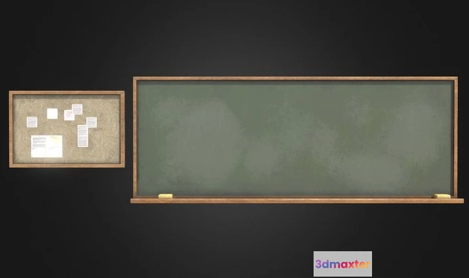 1528138 - PBR Game 3D Models - School Board 3D Max