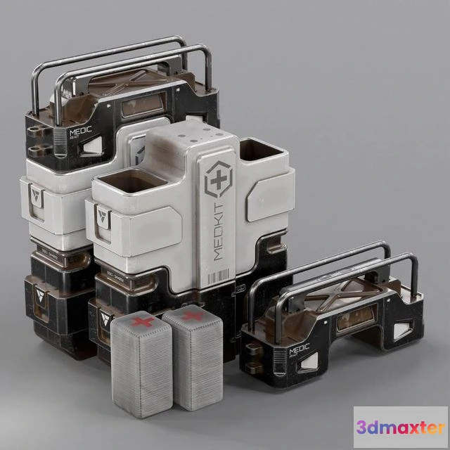 1528152 - PBR Game 3D Models - Sci-fi Advance MedKit 3D Max