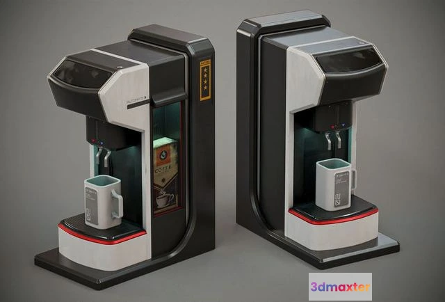 1528166 - PBR Game 3D Models - Sci-fi Coffee Machine 3D Max