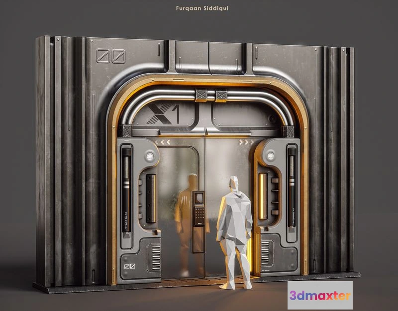 1528210 - PBR Game 3D Models - Sci-fi Door X1 3D Max