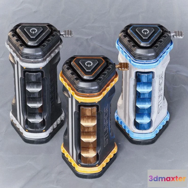 1528222 - PBR Game 3D Models - Sci-fi Grenade V6 3D Max