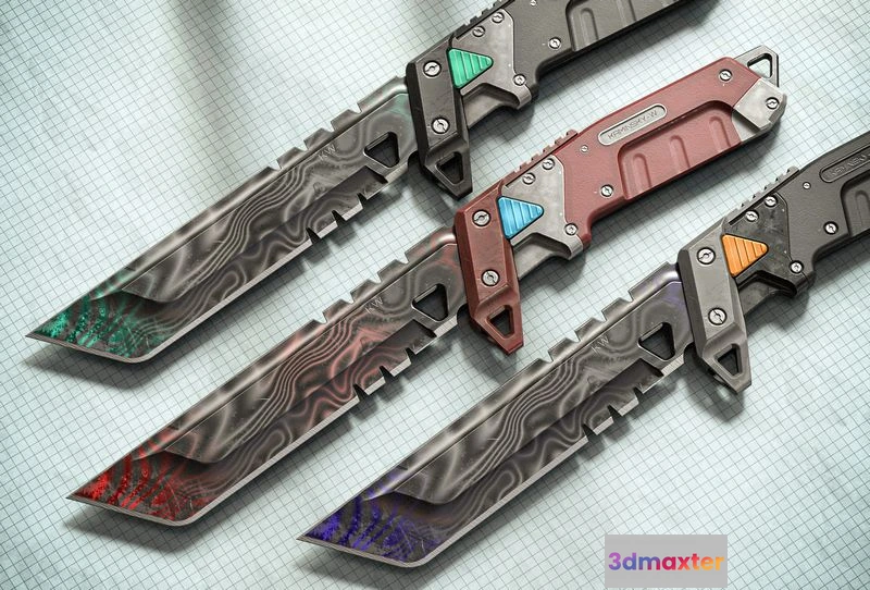 1528226 - PBR Game 3D Models - Sci-fi Knife KW 3D Max