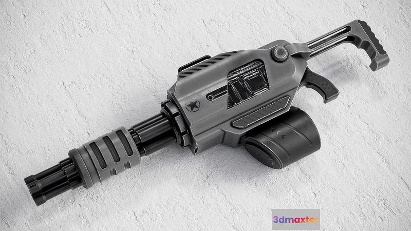 1528234 - PBR Game 3D Models - Sci-fi Minigun 3D Max