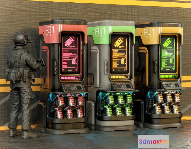 1528238 - PBR Game 3D Models - Sci-fi Power Generator PG1 3D Max