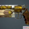 1528240 - PBR Game 3D Models - SciFi Revolver - Golden Drago 3D Max
