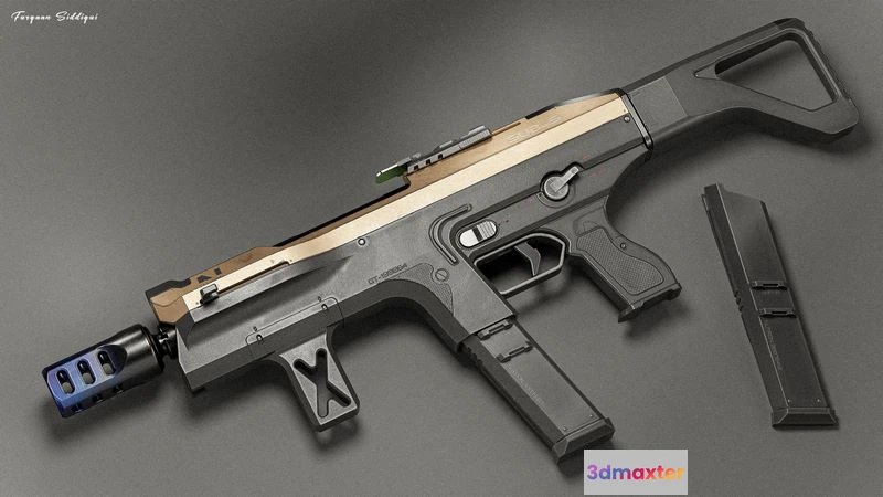 1528250 - PBR Game 3D Models - Sci-fi SMG Submi5 3D Max